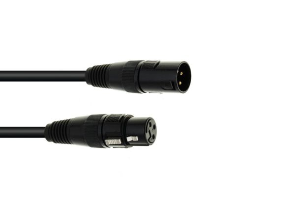 EUROLITE DMX Kabel XLR 3-polig 1m svart