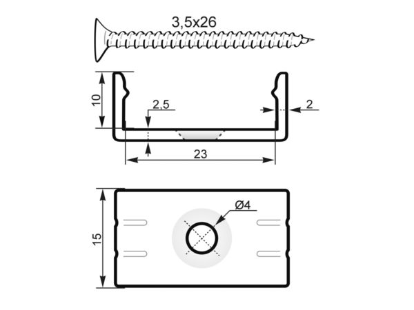 EUROLITE Monteringsfäste för U-profil 20mm plast - Bild 2