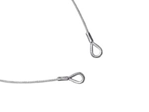 EUROLITE Stålrep 1000x4mm silver med fingerborg